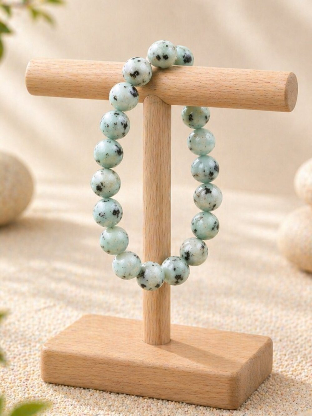 Kiwi Jasper Gemstone Bracelet | Handmade - Picture 6 of 7